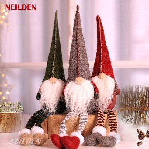 3pcs Christmas Decoration Long Legs Rudolph Doll, Holiday Gift for Children, Hotel Mall Window Decor