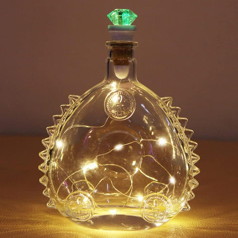 2PCS Uonlytech Wine Bottle Cork Lights with String Lights, USB Rechargeable Bottle Lights Flash Diamond Light Fairy