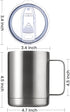 MEWAY 12oz Coffee Mug with Handle, Stainless Steel Insulated Travel Tumbler for Hot & Cold Drinks