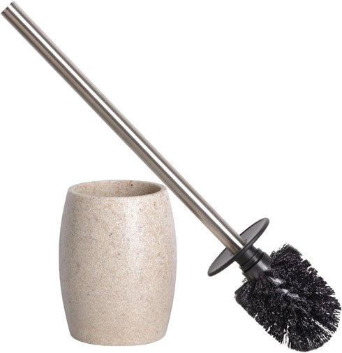 Clasin Home Toilet Bowl Brush and Holder with Stainless Steel Long Handle,