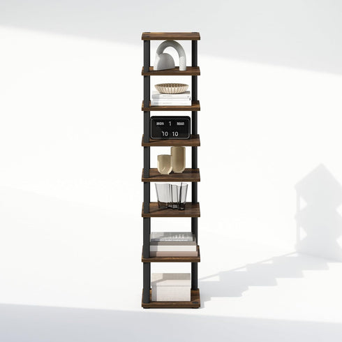 8-Tier Closet, Furinno Turn-N-Tube Corner Shelf, Display Rack, Vertical Corner Storage Rack, Space Saving Organization