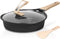 ESLITE LIFE Nonstick Deep Frying Pan Skillet with Lid, 9.5 Inch Healthy Granite Coating (Black)