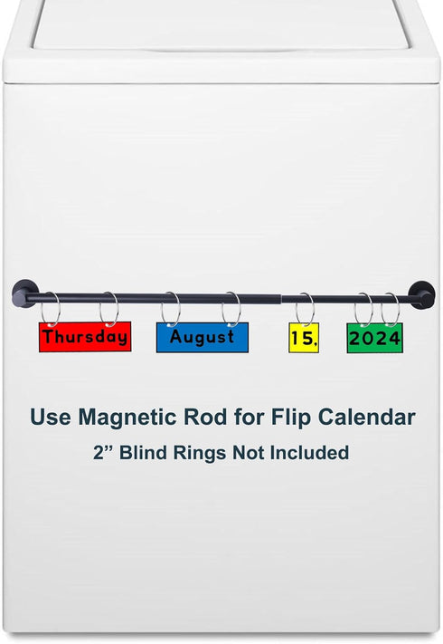 Adjustable Magnetic Towel Bar Holder for Refrigerator, 18-31.5 inches Black Magnet Classroom Flip Calendar Chart Rod