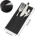 Leather Cutlery Sleeve Utensil Holders Pouch Bags Knife and Fork Silverware Sleeves for Mother's Day Valentine's Day Table Decorations 2 Pcs(Black) by Brosay