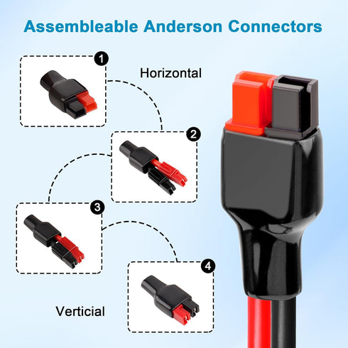 XRDS-RF 10AWG XT60 to Anderson Adapter Extension Cable – XT60 Female to Anderson Connector Cable for RC, Solar, DIY