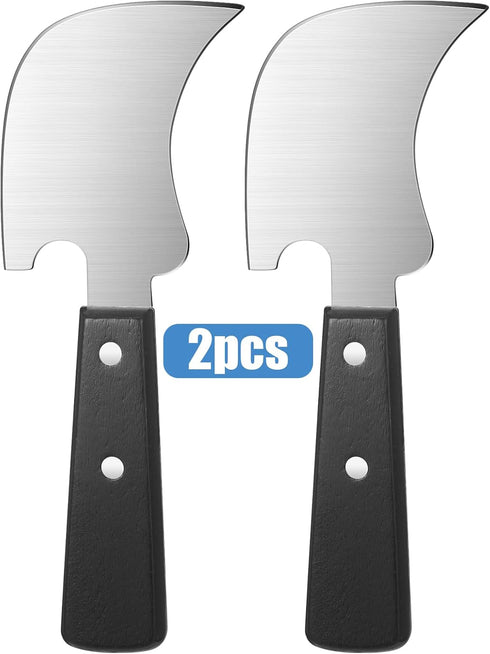 Hanaive 2 Pcs One Handed Rocker Knife for Disabled, Curved Steak Knife, Easy Hold Utensil for Limited Strength
