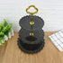 Artliving 3-Tier Plastic Cake Stand Dessert Stand, Cupcake Stand Tea Party Serving Platter, Black Gold