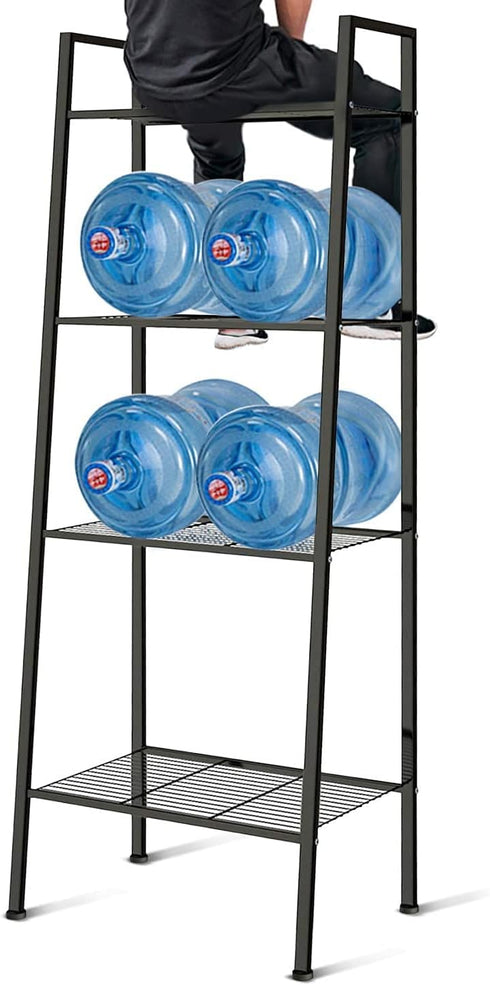 Huaa 4 Ladder Shelf,Black Bookshelf Tier Small Bookshelf,Ladder Shelf Bookcase,Tall Bookshelf,Leaning Bookshelf,Skinny