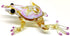 Frog Miniature Figurines 3" Color Glass Art Collectible Gift Decorate (Yellow Purple)