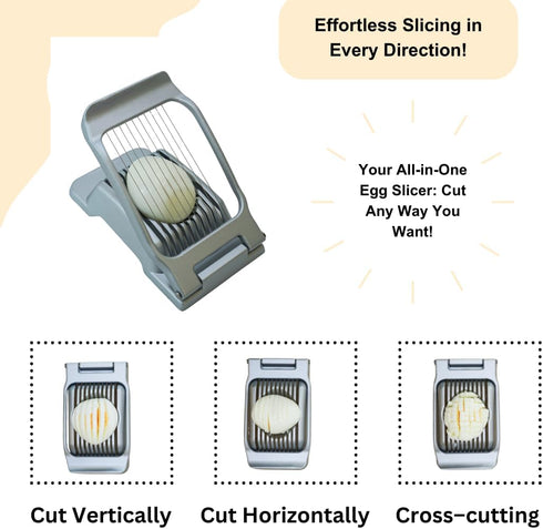 Annie & Mia Design Egg Slicer, Stainless Steel Wires Dishwasher Safe Aluminum Alloy Heavy Duty Multipurpose Cutter
