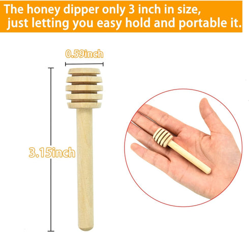 WEFOO 100 3 Inch PCS Wooden Honey Dipper Sticks, Honey Sticks Mini Honeycomb Sticks, Mini Honey Dipper Honey Stirrers
