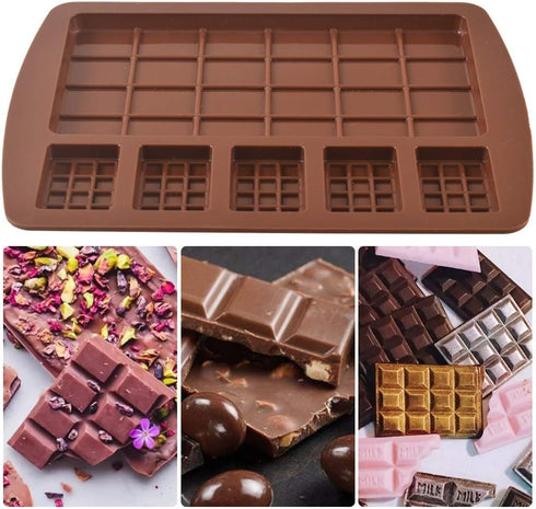 Newk Silicone Break Apart Chocolate Molds, Candy and Energy Bar Molds, Pack of 6