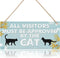 TOARTi Funny Cat Wood Sign, 12.5x25cm Cat Gift for Cat Lovers, Black Cat Wooden Plaque for Home Decoration
