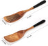 2 Pcs Best Wooden Spatula Set for Cooking, Slotted Turner and Flat Wood Wok Spatula