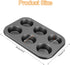 uxcell Cupcake Pan, 6-Cup Non-Stick Muffins Pan Round Cupcake Tins Baking Pan Bakeware Carbon Steel Cake Molds for Baking, Making Muffins Cakes, Bread, Cupcakes, Grey