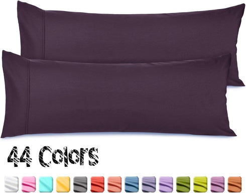 Soft Pillowcase Lightweight Purple Eggplant Microfiber Body Pillow Cover, 20x54 Inches, Set of 2 by Nestl