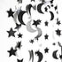 Cheerland Black Silver Moon Decoration - Star and Gothic Summerween Decor Garland for Birthday and Halloween