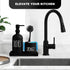 Set 3 1 Countertop Dish Soap Dispenser for Kitchen, Glass Dish Soap Dispenser with Sponge Holder, Black Dispenser