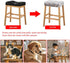 Lussenwert Set 4, 9 Stool Covers Rectangular of Stretch Printed Vanity Stool Covers Washable Saddle Bar Stool Slipcover