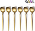 Matt Gold 6 Piece Teaspoons, 6.6 Inch Stainless Steel Small Spoons for Home, Kitchen, or Restaurant