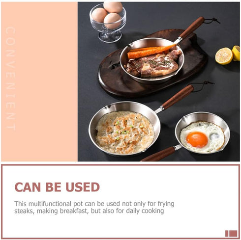 UPKOCH Small Egg Frying Pan, Non Stick Skillet for Mini Omelets, Stainless Steel Pancake Maker (12cm)