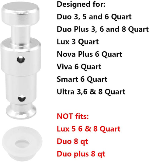 Replacement Float Valve for Instant Pot Duo - 2 Float Valves and 4 Silicone Caps for 3, 5, 6, 8 Qt Models