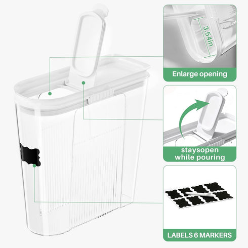 Ducoak 3 (4L/135.2oz) Set Cereal Containers Storage, PCS PET Airtight Food Storage Containers With Lids For Kitchen