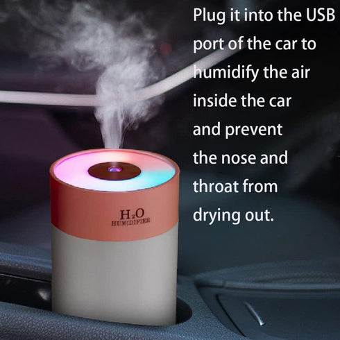 Colorful 260ml USB Humidifier - Mini Air Humidifier with 7 Color LED, Suitable for Study Room, Bedroom, Baby Room,