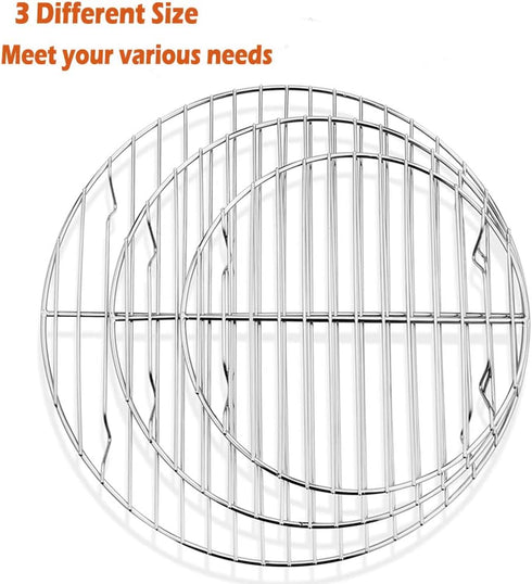 P&P CHEF Round Cooking Rack, 3 Pcs Stainless Steel Baking Cooling Steaming Grilling Rack for Air Fryer and Oven (7.5 +