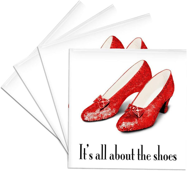 3dRose CST_108339_3 Its All About The Shoes Ceramic Tile Coasters, Set of 4