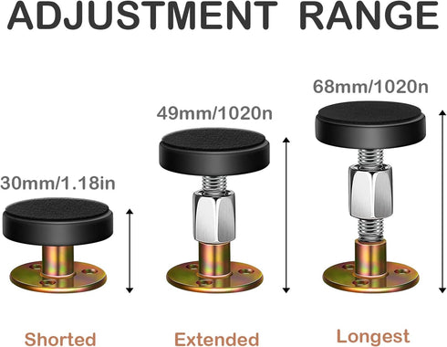 Krisler Adjustable Headboard Stoppers for Wall, Iron Bed Frame Anti-Shake Tool, Easy Install, Wall Protection, 30-64mm