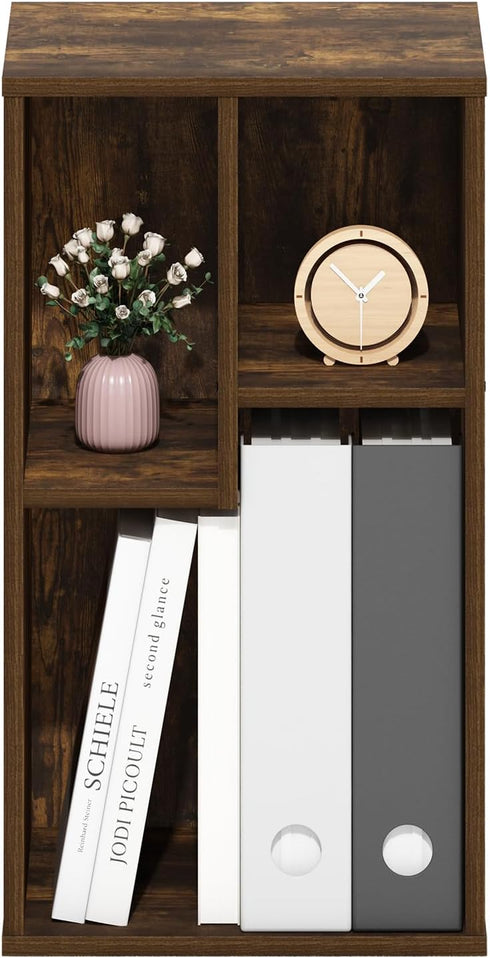 3-Cube 9.4 11.7 21.3, Furinno DALY Book Shelf, Bookshelf, Cube Storage Organizer Bookcase with Irregular Compartments