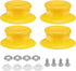 uxcell 4pcs Replacement Knob for Pot Pan Lids, Plastic Cover Holding Handles for Skillets, Kitchen Cookware, Yellow