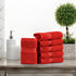 Superior Egyptian Cotton Pile Face Towel/Washcloth Set of 6, Ultra Soft Luxury, Red