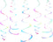 Iridescent White Party Hanging Swirl Decorations, Shimmer Transparent Plastic Streamer for Ceiling, Pack of 28