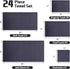 24 Set: 2 4 6 8 4 Mixweer Piece Dark Grey Microfiber Absorbent Towel Oversized Bath Sheets, Bath Towels, Hand