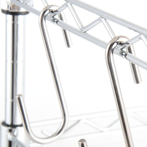 Chrome Finish Steel S Hook, Universal Pot Rack Hooks, Set of 10 for Kitchenware and Utensils