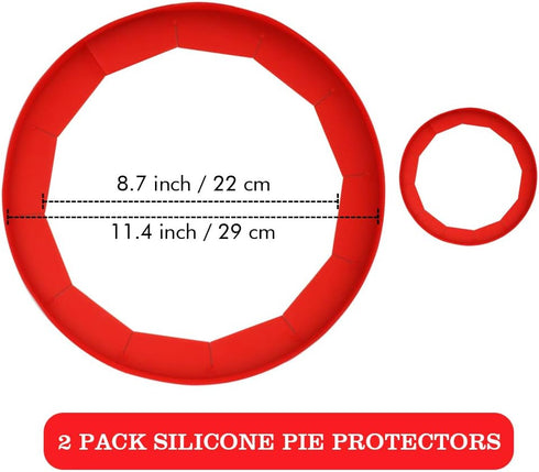 Adjustable Silicone Pie Crust Shields - Baking Protectors Cover Ring for 8-11.4 Inch Pies