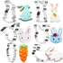 Easter Cookie Cutters Set, 6 Pieces Stainless Steel, Rabbit, Bunny, Carrot, Rabbit Face Shapes Biscuit Cutters
