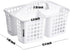 ALINK Plastic Shower Caddy Basket - Portable Divided Cleaning Supply Storage Organizer with Handle for Bathroom (White)