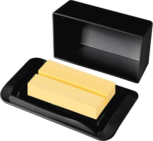 Countertop Bamboo Butter Dish with Lid & Knife - Large Capacity Butter Keeper for & Fridge, Compatible with East