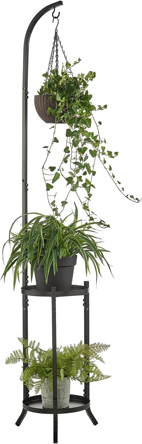 3 Tier Metal Plant Stands, Metal Corner Tall Plant Stands for Multiple