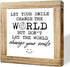GXJGWSQ Wooden Inspirational Office Sign Let Your Smile Change The World Decor Plaque
