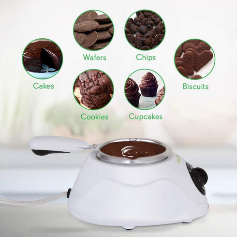 NutriChef Chocolate Melting Warming Fondue Pot - 25W, 8.8 Oz Capacity, Keep Warm Function for Melting Chocolate