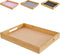 LYNG Bamboo Serving Tray with Handle, Decorative Ottoman Tray for Living Room, Coffee