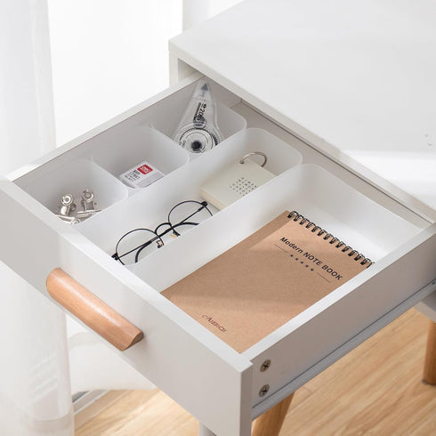 Poeland Frosted 10 Pcs Drawer Organizer Tray Storage Box for Bedroom Dresser Bathroom Kitchen