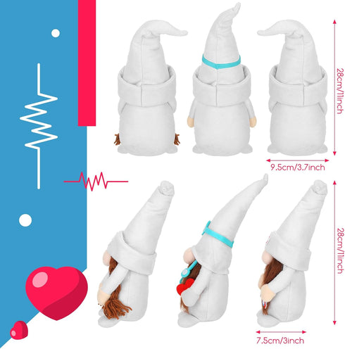 Lineshading 3 Pcs Nurse Doctor Home Gnome Figurines Plush Decoration Swedish Gnomes Ornaments Decor Hospital Office