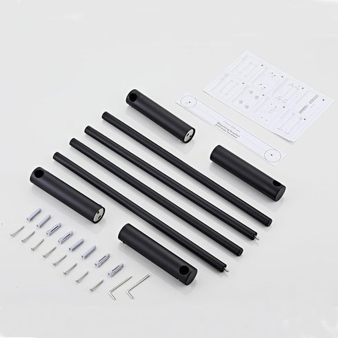 Towel Racks for Bathroom, NEWRAIN Wall Mounted Stainless Steel Organizer, Matte Black Rolled Towel Storage Wall-Mounted