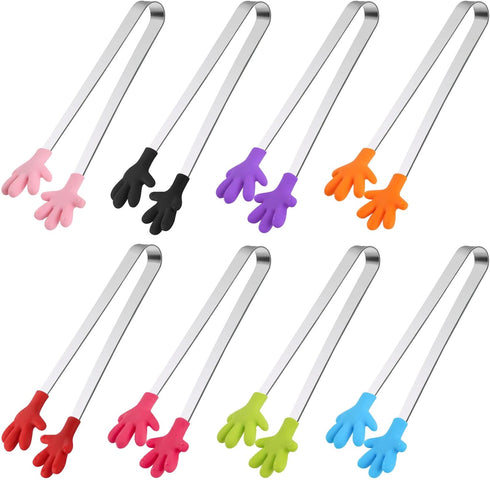 Shindel Small Tongs, 5.1 Inch Mini Tongs for Kids, Cute Kitchen Gadgets for Serving Snacks, Candy, Appetizers