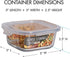 Square Glass Storage Container, Stackable BPA Free Airtight Seal Food Containers with Lids, Meal Prep Kitchen Organization and Storage, 5"x5" x 2.5", 17.6oz, 0.52L, White, 4 Pack